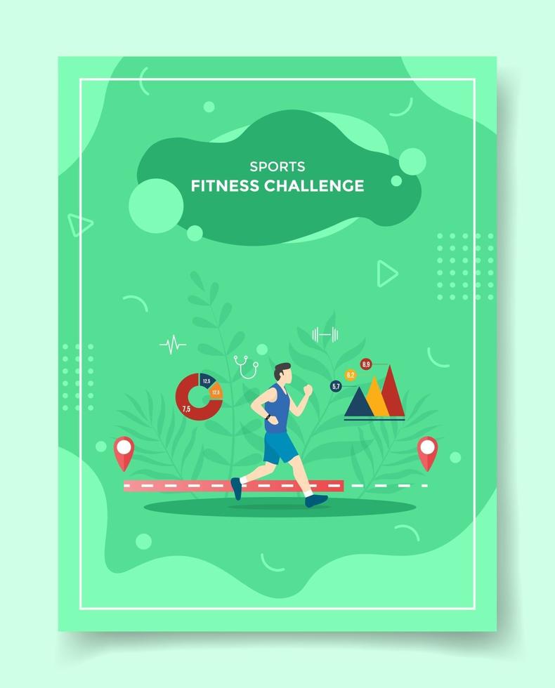 fitness analysis concept for template of banners, flyer vector