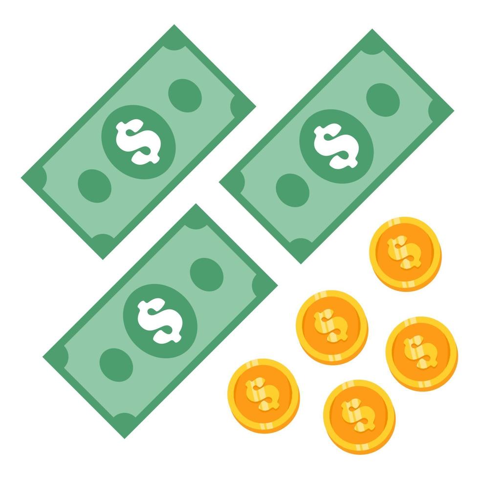 Money cash and coins vector