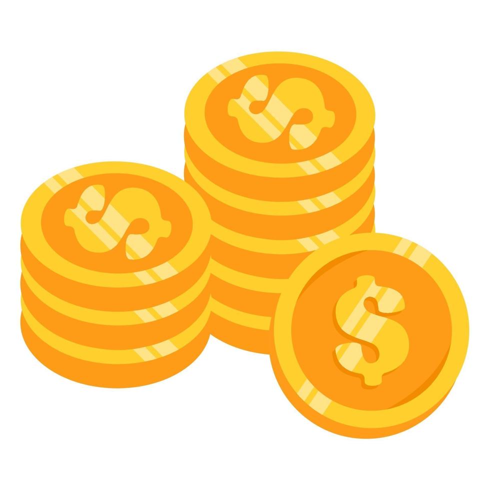 Golden coins dollars illustration vector
