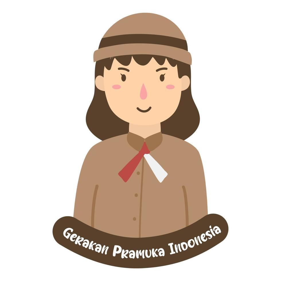 hand drawn gerakan pramuka indonesia vector