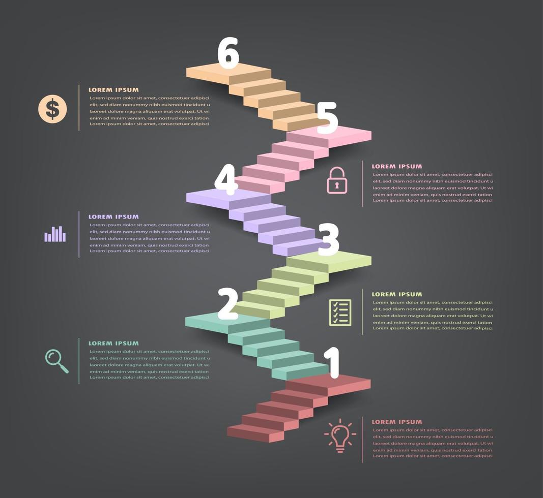 step up of business successful concept. Stirs infographic vector