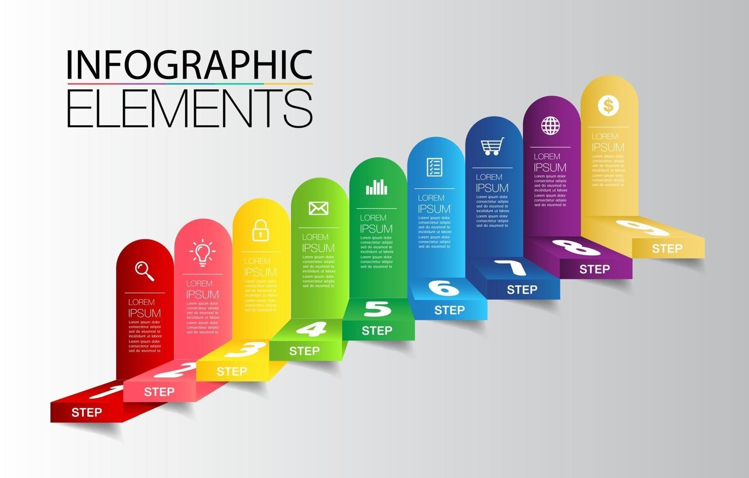 step up of business successful concept. Stirs infographic vector