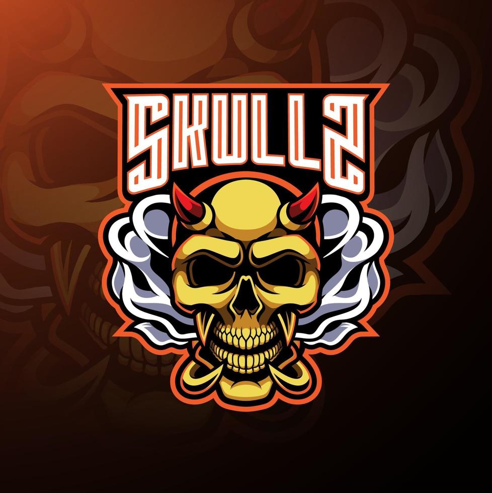 Skull devil mascot logo design vector