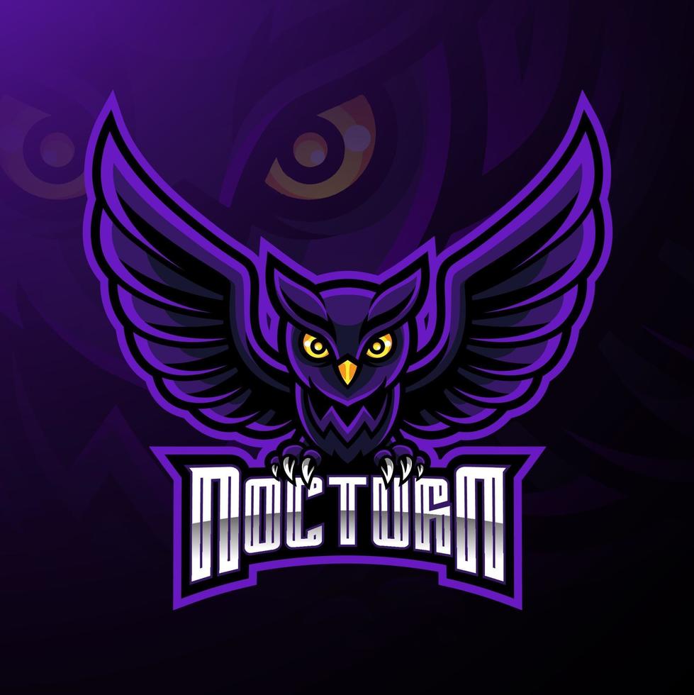 Nocturnal bird owl mascot logo design vector