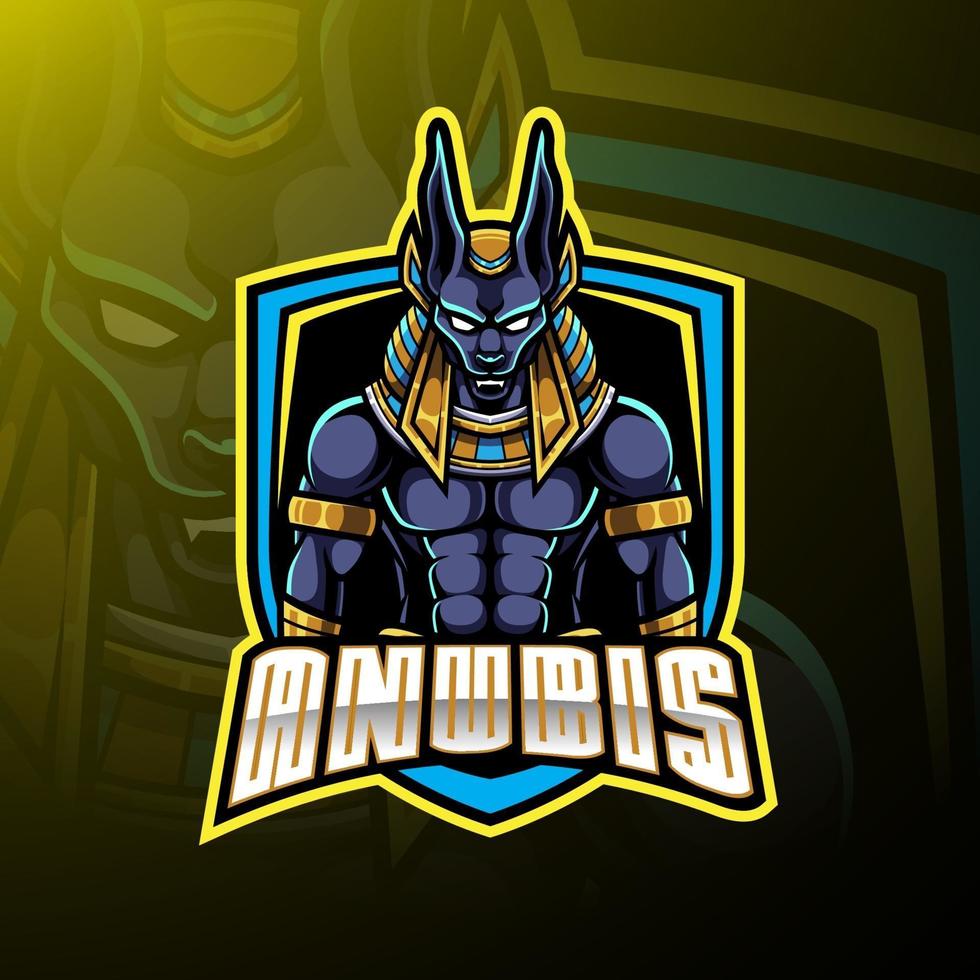 diseño de logotipo de la mascota de anubis esport vector