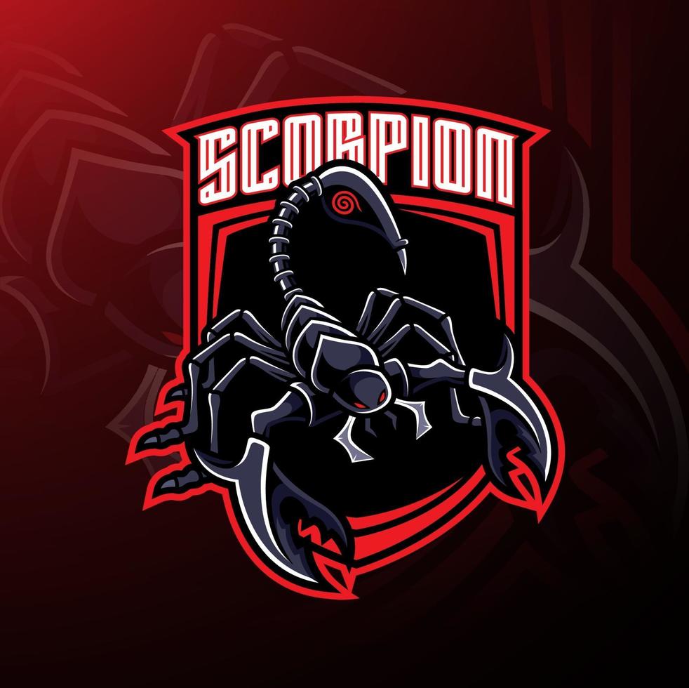 diseño de logotipo de mascota scorpion esport vector