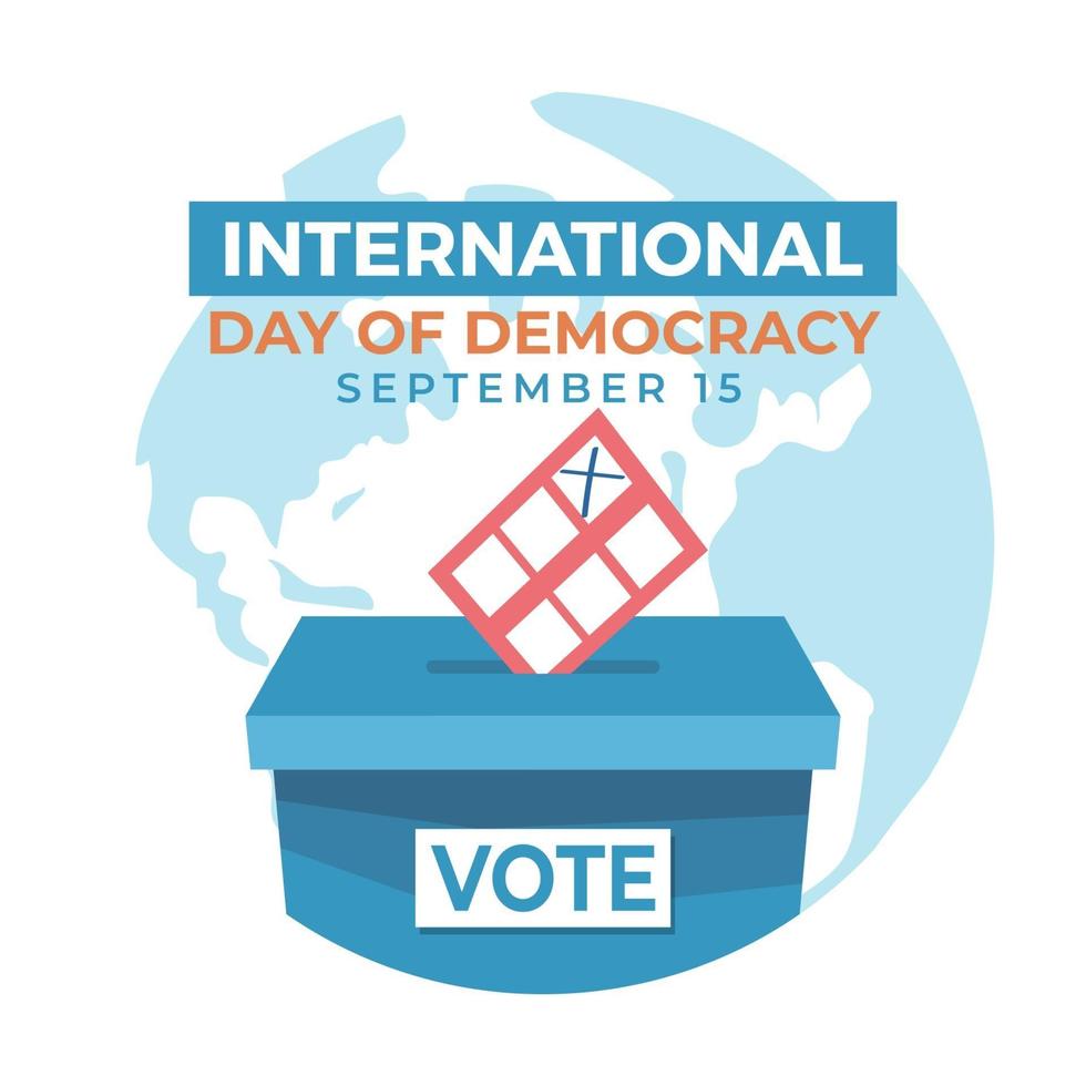 International democracy day there is a voting box and world vector