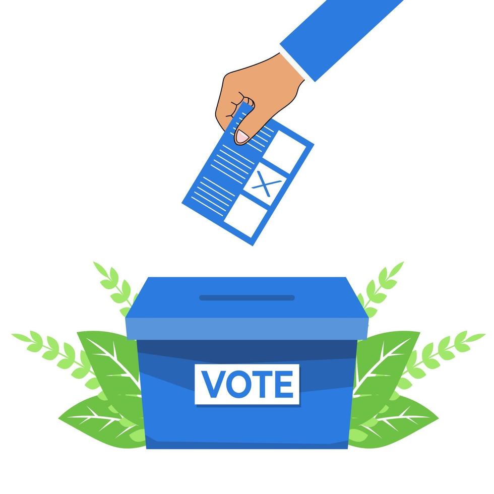 International democracy day he was putting in the voting paper vector