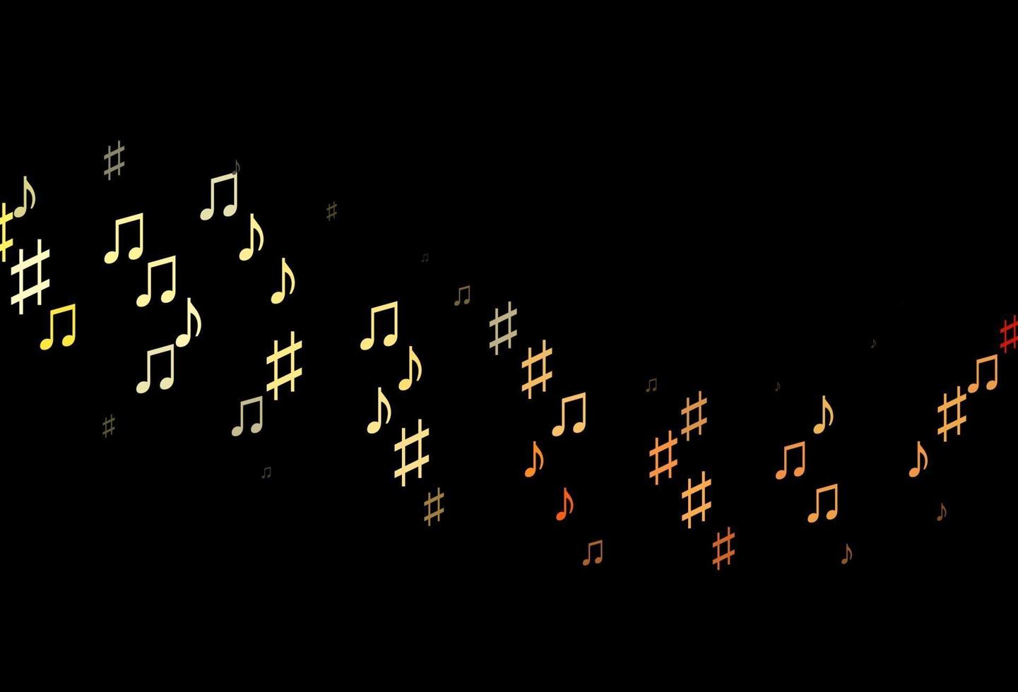 Dark Orange vector template with musical symbols.