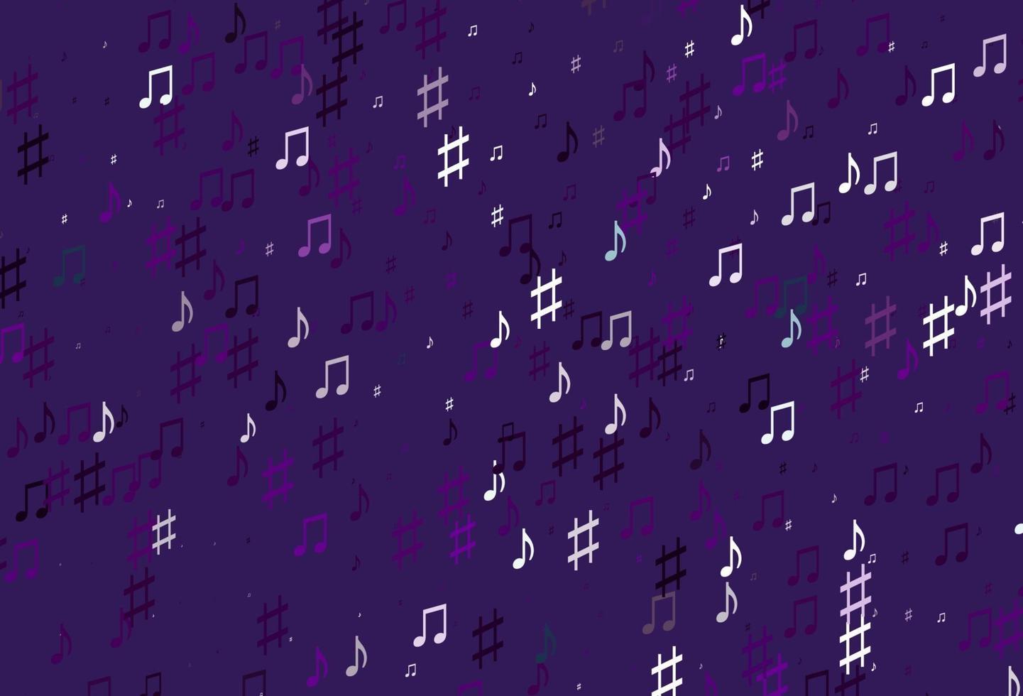patrón de vector de color púrpura claro con elementos de la música.