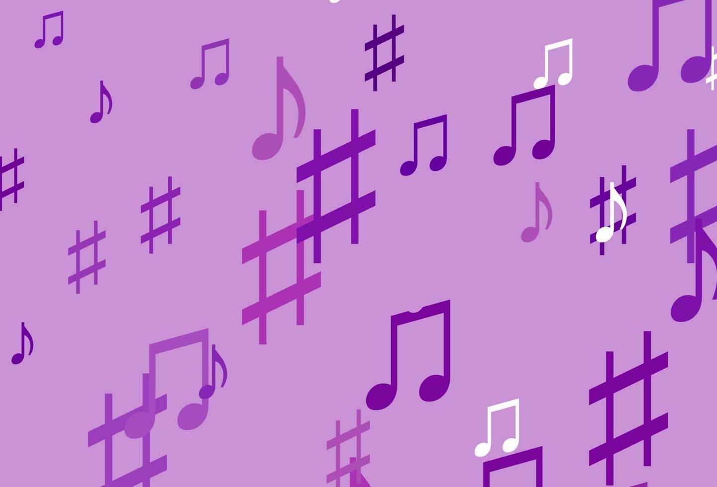 Light Purple vector template with musical symbols.