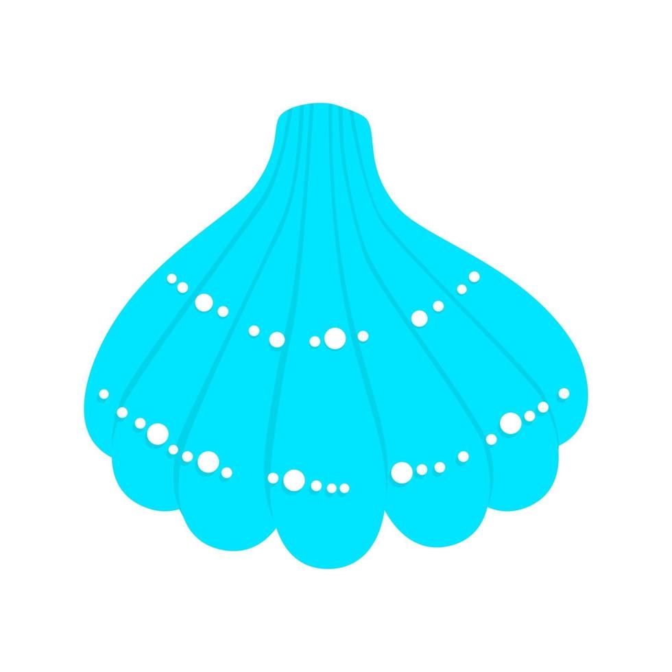 Ilustración de vector de diseño de estilo plano de concha de mar azul claro