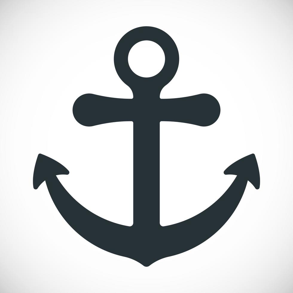 Anchor flat style design icon sign vector illustration.