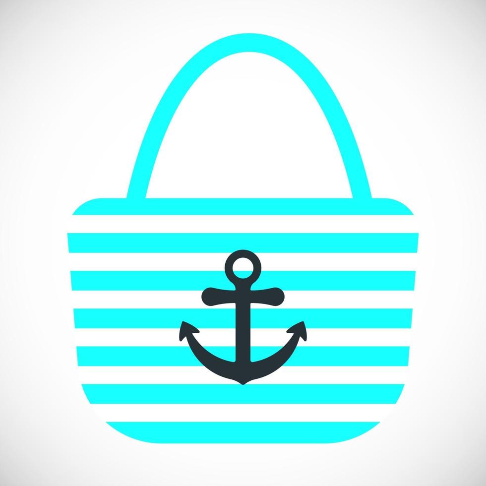 signo de icono de bolsa de playa vector