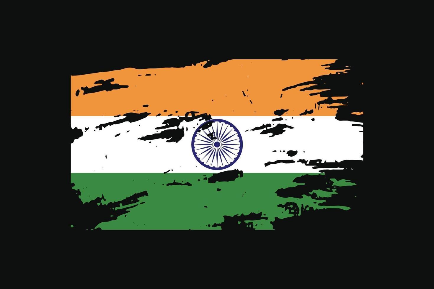 Grunge Style Flag of the India. Vector illustration.