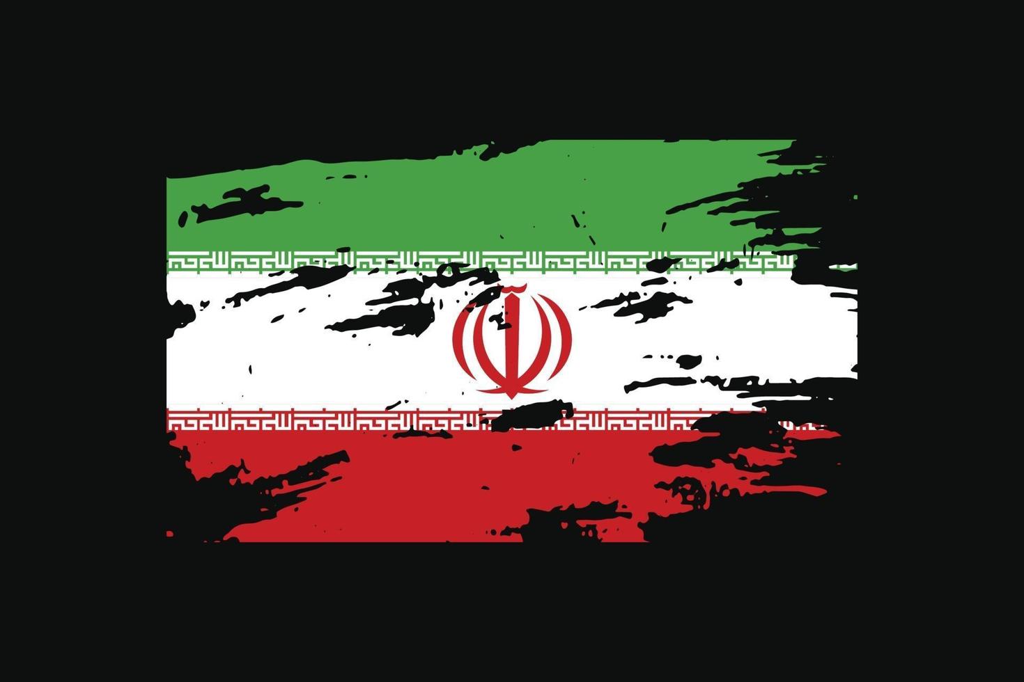Grunge Style Flag of the Iran. Vector illustration.