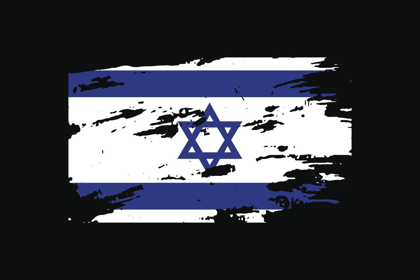 Grunge Style Flag of the Israel. Vector illustration.