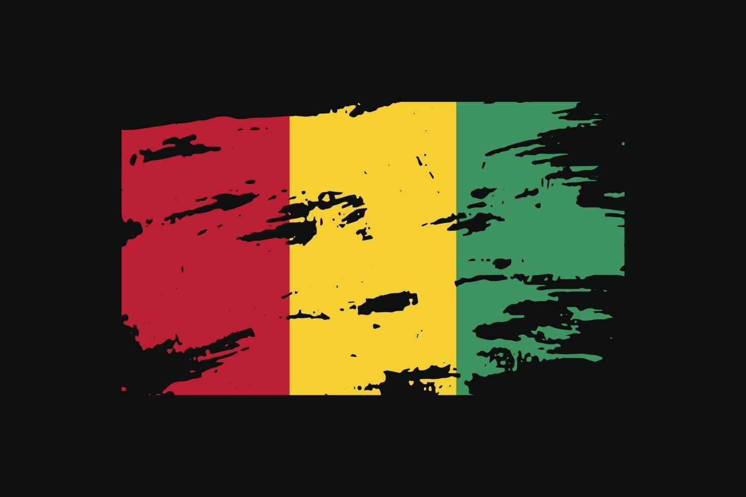 Grunge Style Flag of the Guinea. Vector illustration.