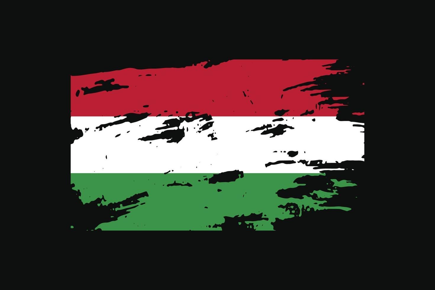 Grunge Style Flag of the Hungary. Vector illustration.