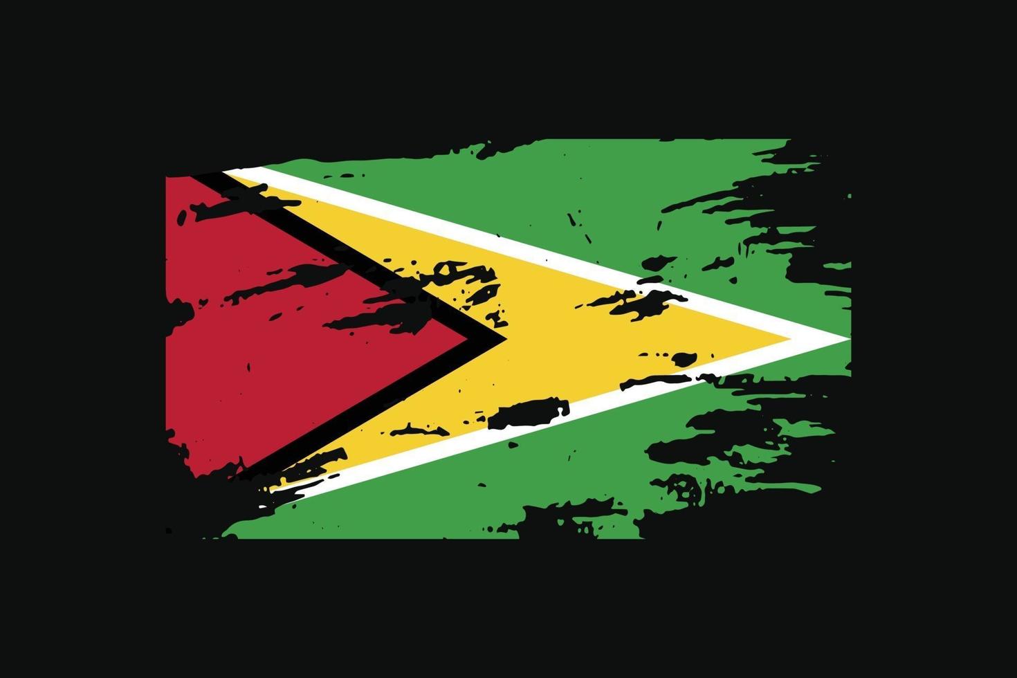 Grunge Style Flag of the Guyana. Vector illustration.