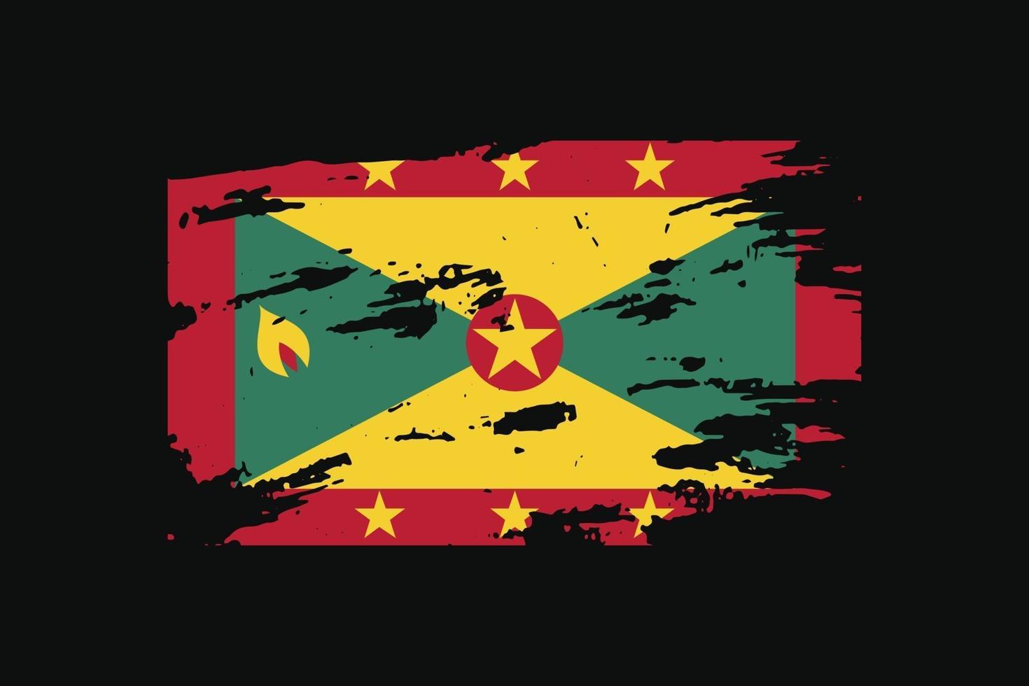 Grunge Style Flag of the Grenada. Vector illustration.