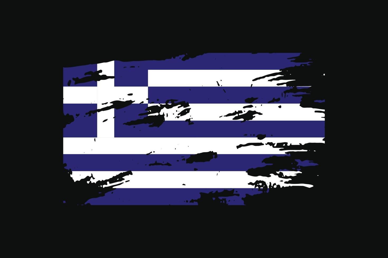 Grunge Style Flag of the Greece. Vector illustration.
