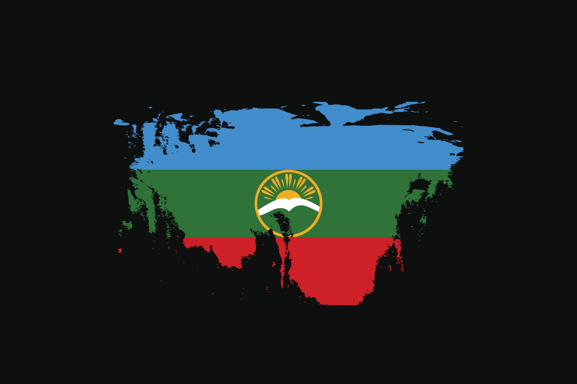 Grunge Style Flag of the KarachayCherkessia. Vector illustration ...