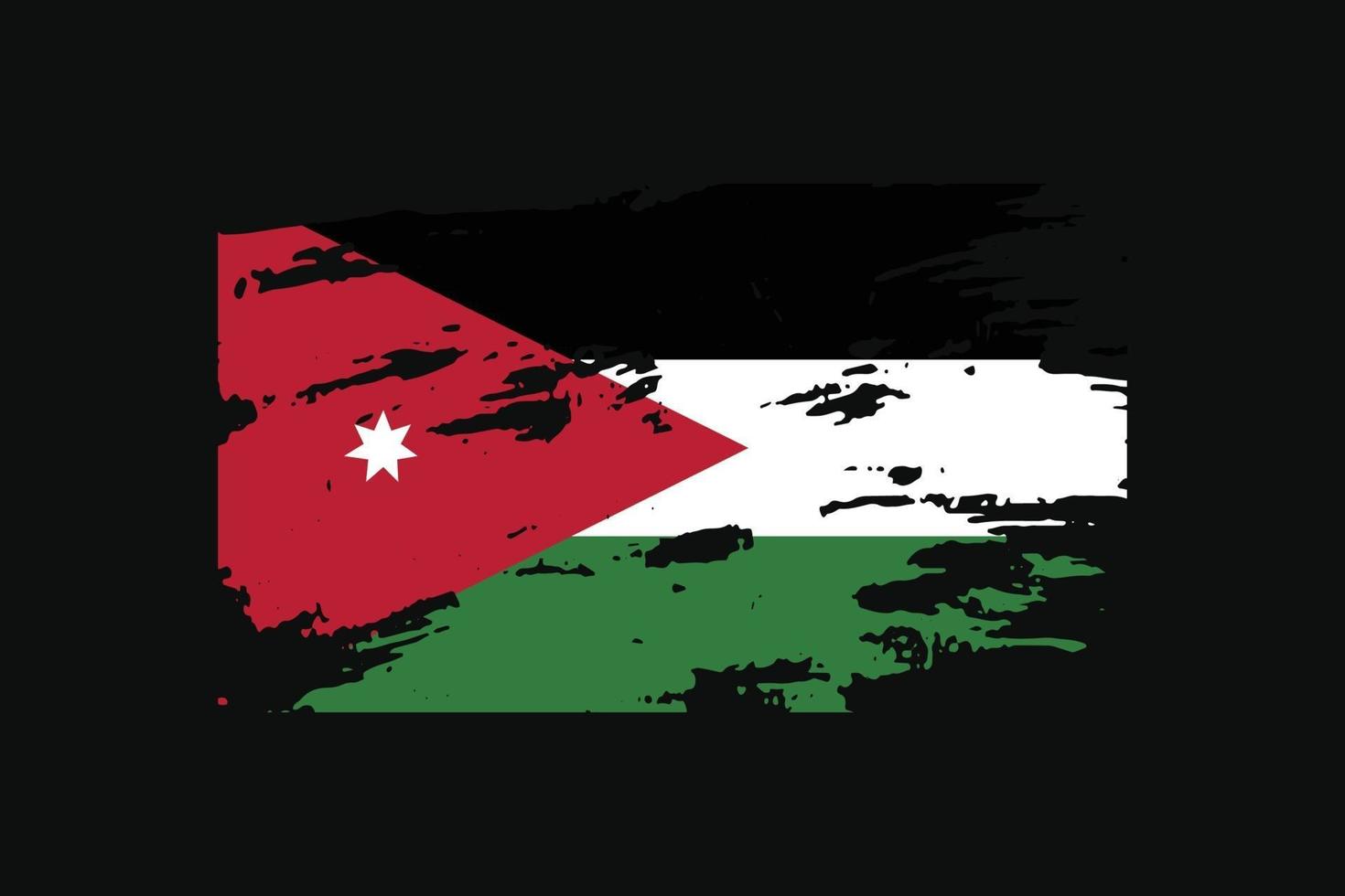 Grunge Style Flag of the Jordan. Vector illustration.