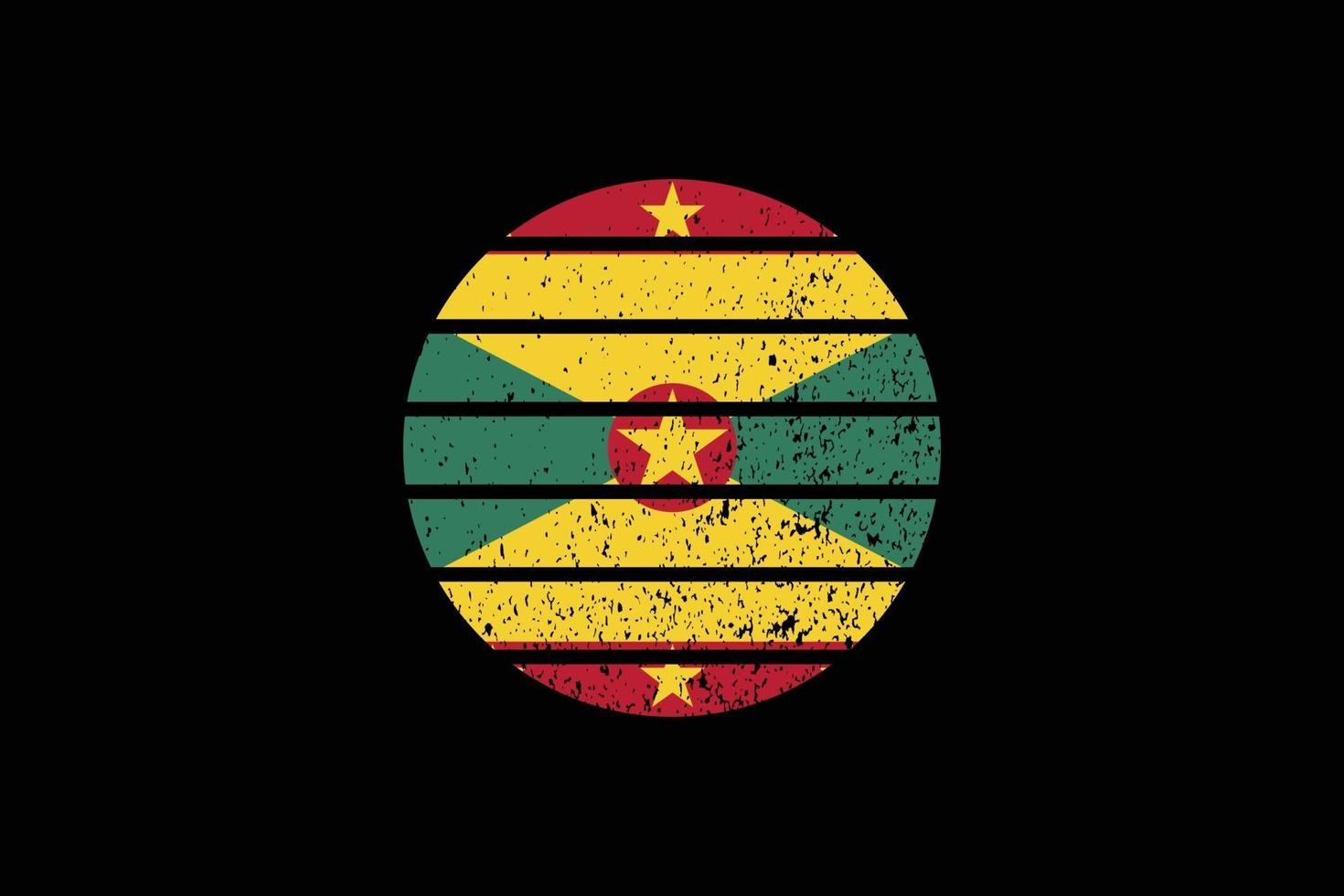 Grunge Style Flag of the Grenada. Vector illustration.