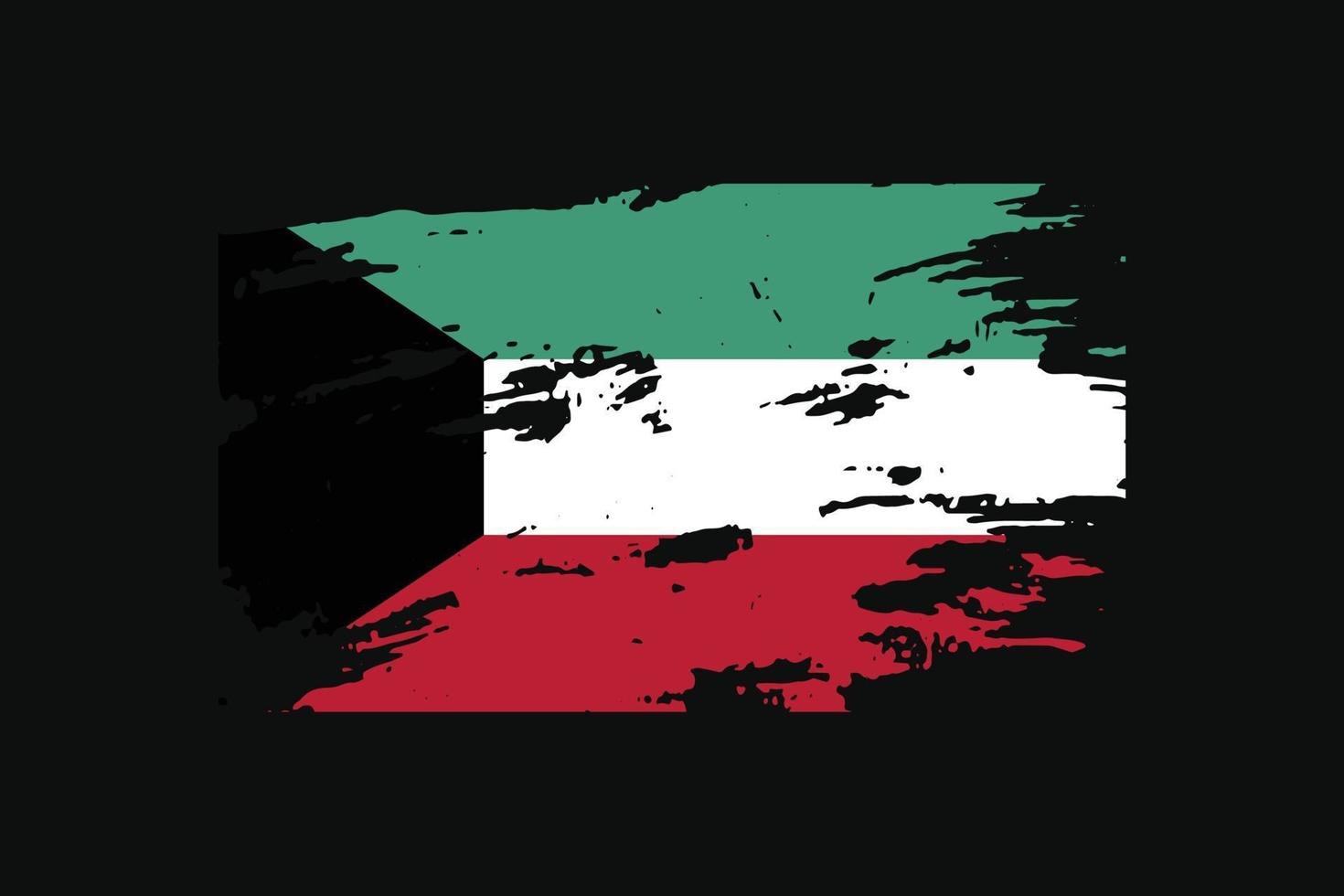 Grunge Style Flag of the Kuwait. Vector illustration.