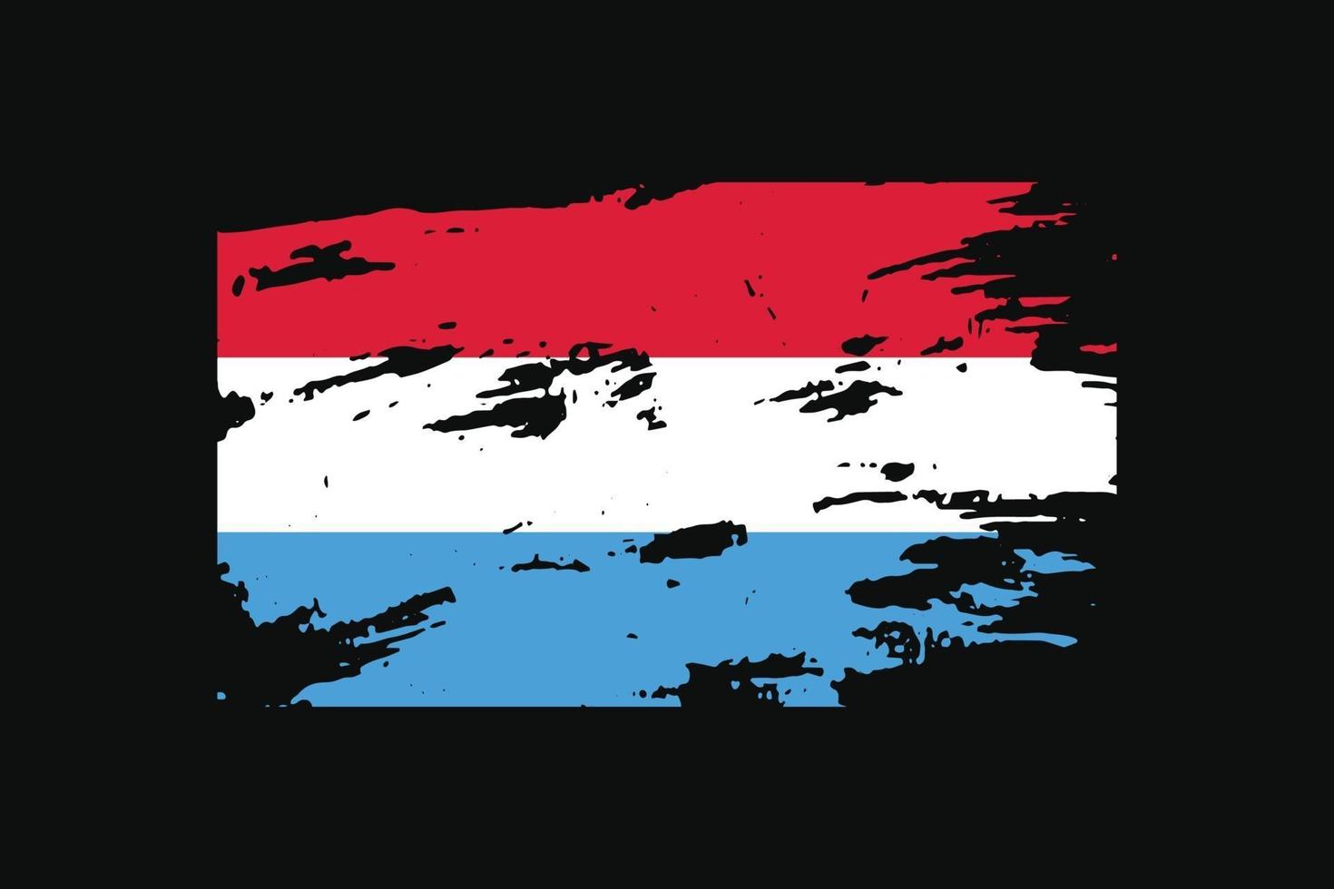 Grunge Style Flag of the Luxembourg. Vector illustration.