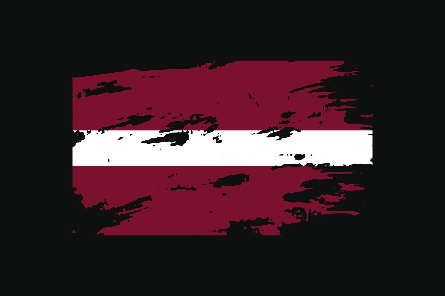 Grunge Style Flag of the Latvia. Vector illustration.