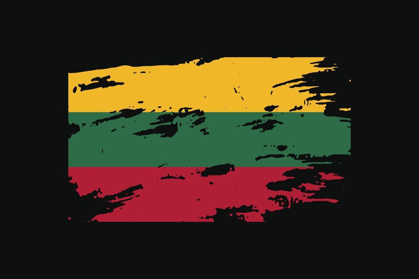 Grunge Style Flag of the Lithuania. Vector illustration.