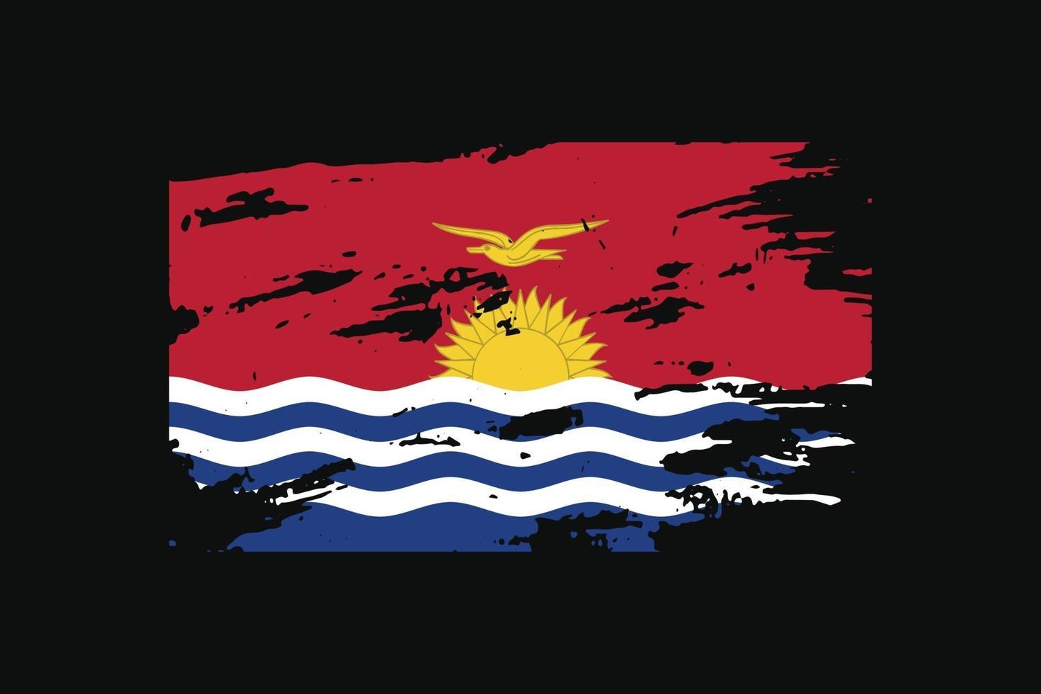 Grunge Style Flag of the Kiribati. Vector illustration.