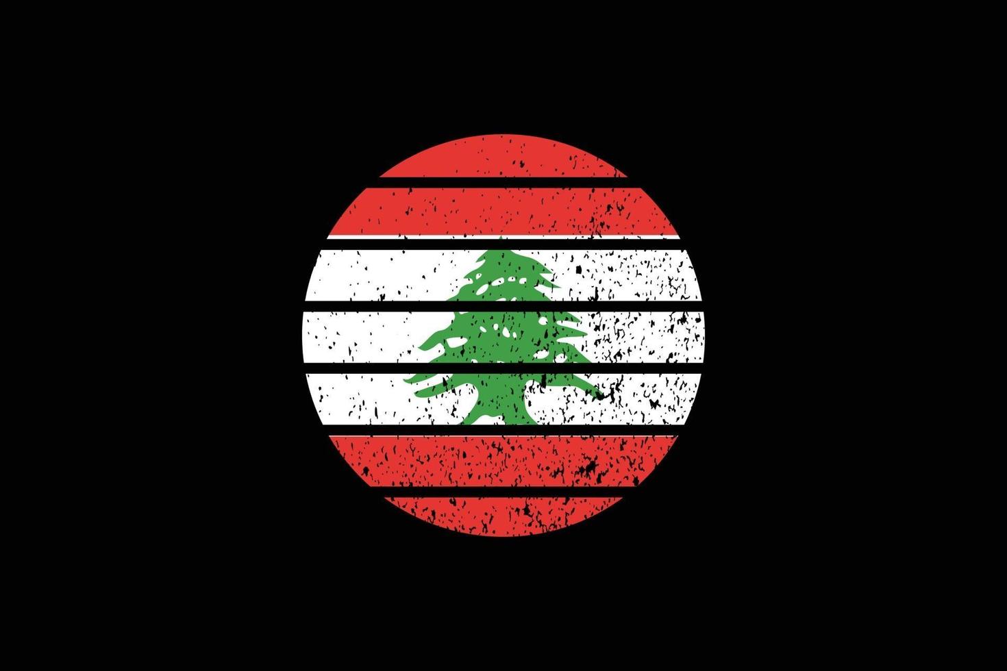 Grunge Style Flag of the Lebanon. Vector illustration.