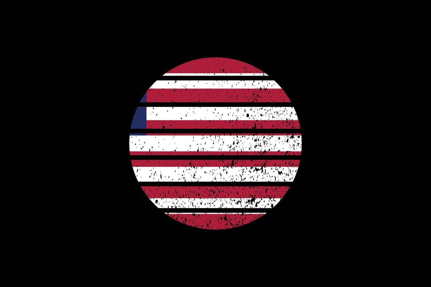 Grunge Style Flag of the Liberia. Vector illustration.