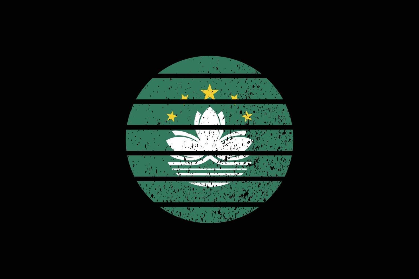 Grunge Style Flag of the Macau. Vector illustration.