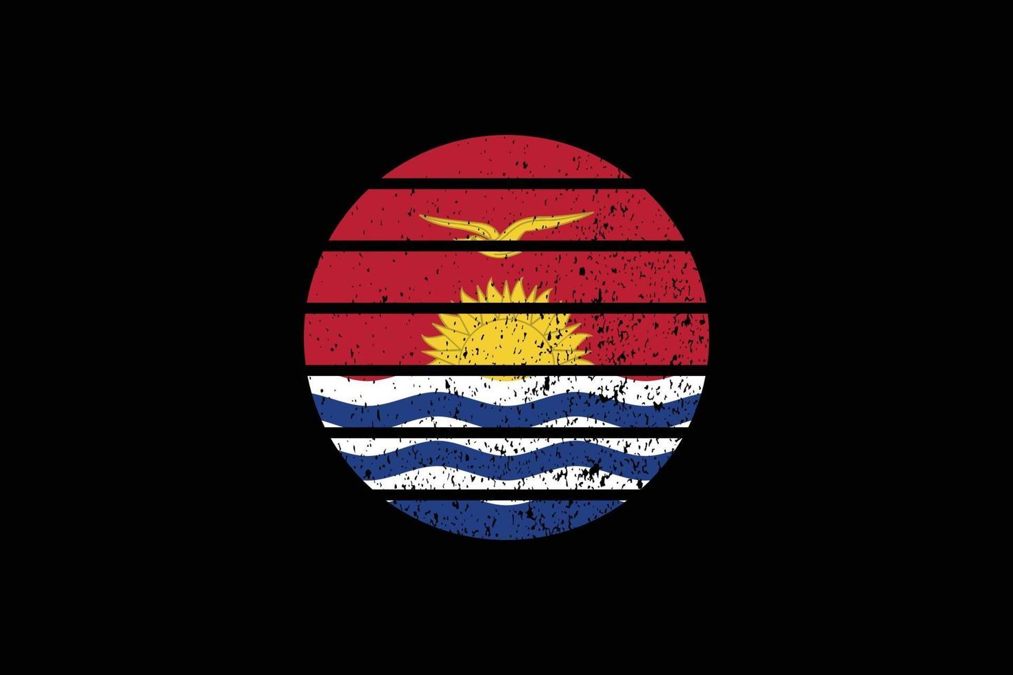 Grunge Style Flag of the Kiribati. Vector illustration.