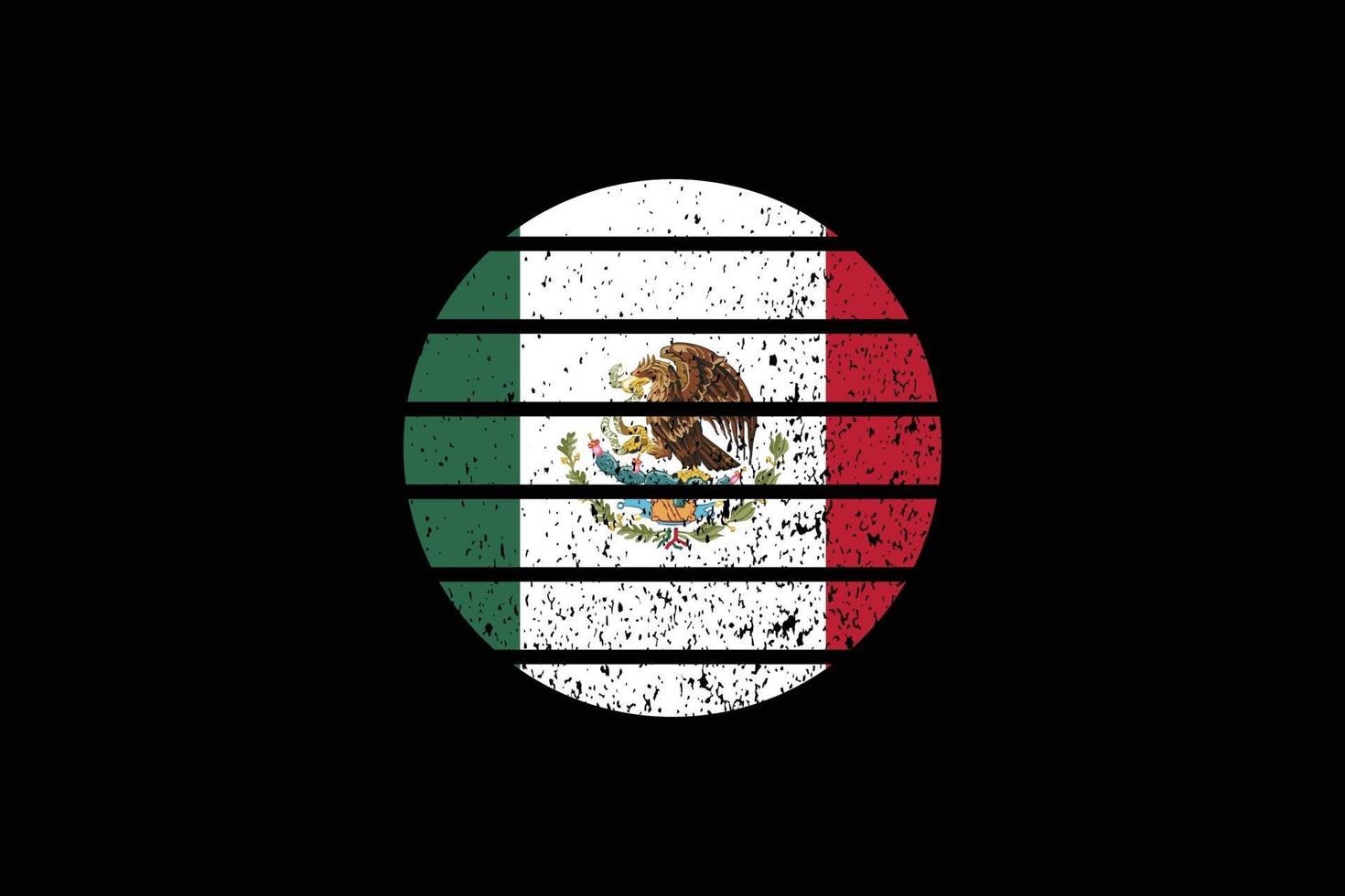Grunge Style Flag of the Mexico. Vector illustration.