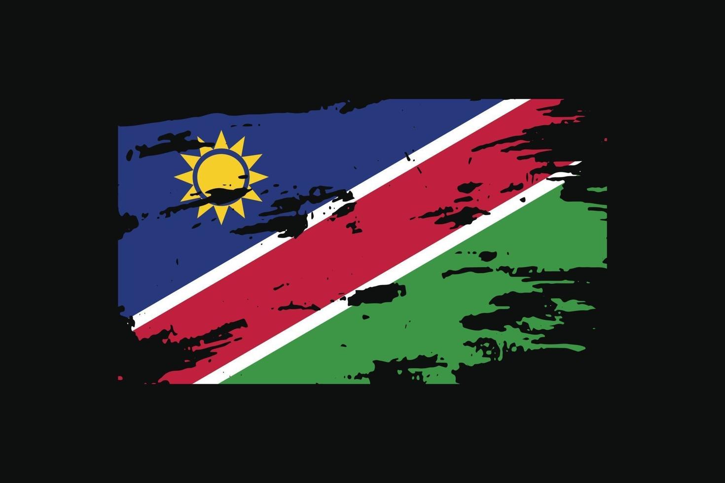 Grunge Style Flag of the Namibia. Vector illustration.