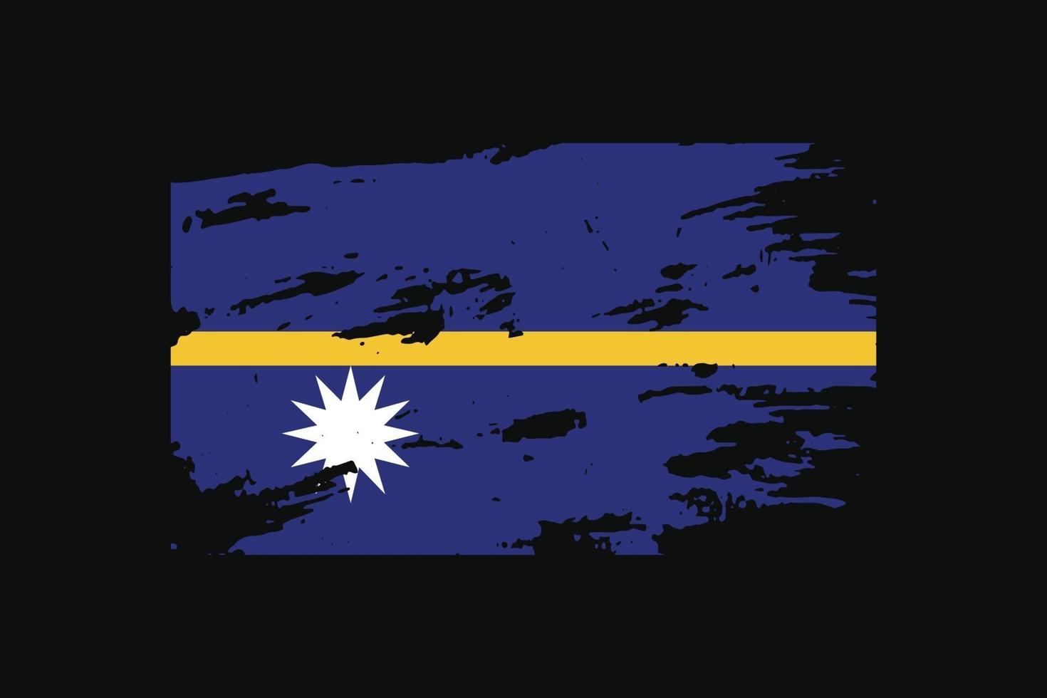 Grunge Style Flag of the Nauru. Vector illustration.