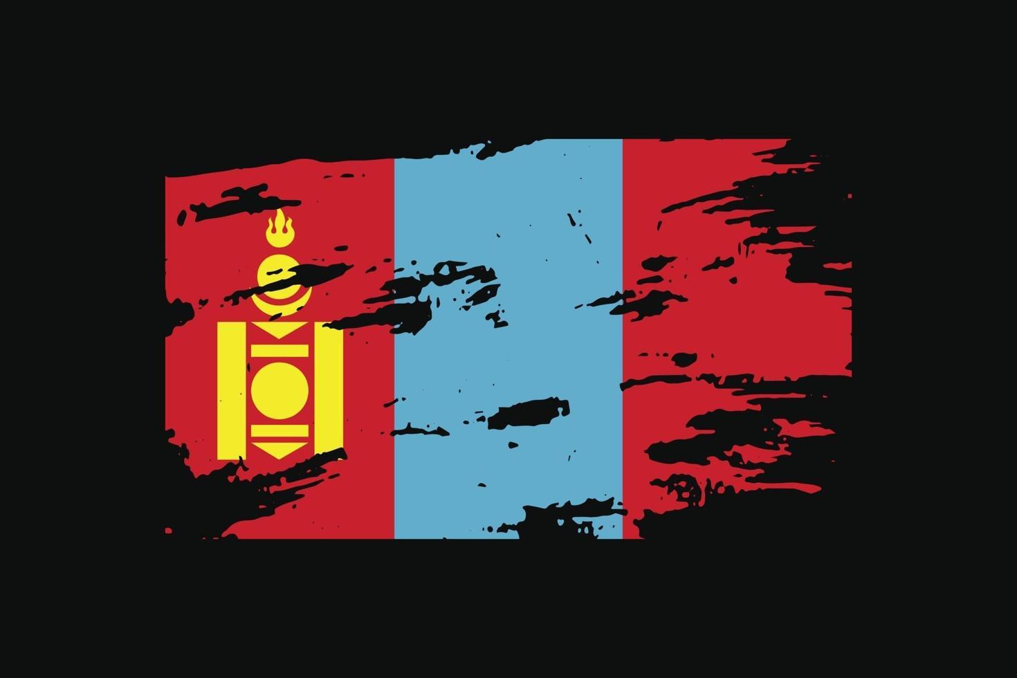 bandera de estilo grunge de mongolia. ilustración vectorial. vector