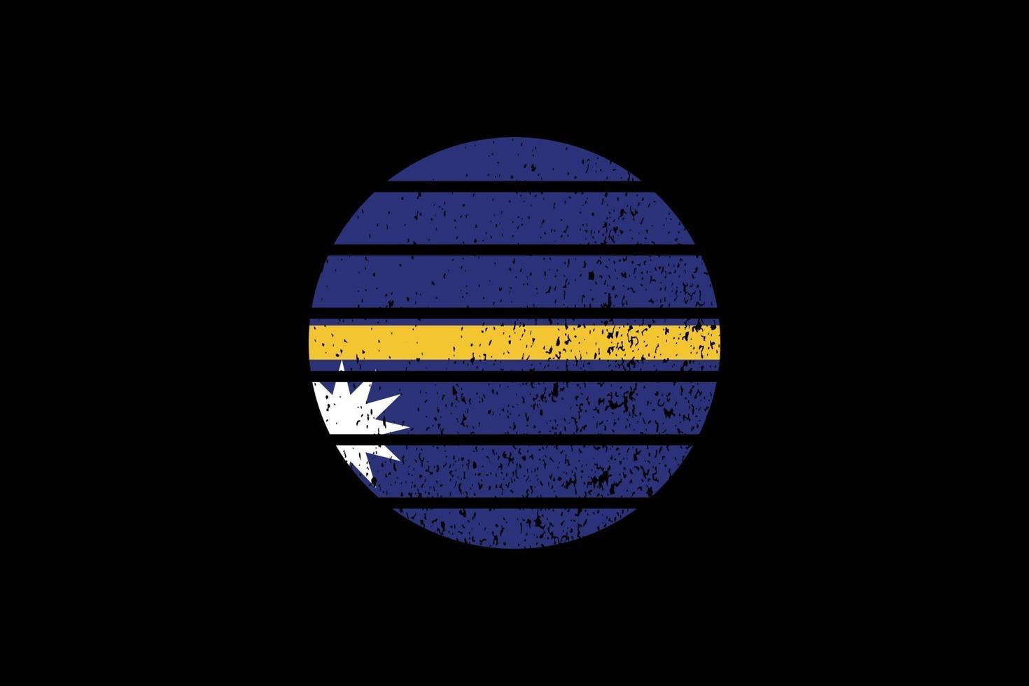 Grunge Style Flag of the Nauru. Vector illustration.