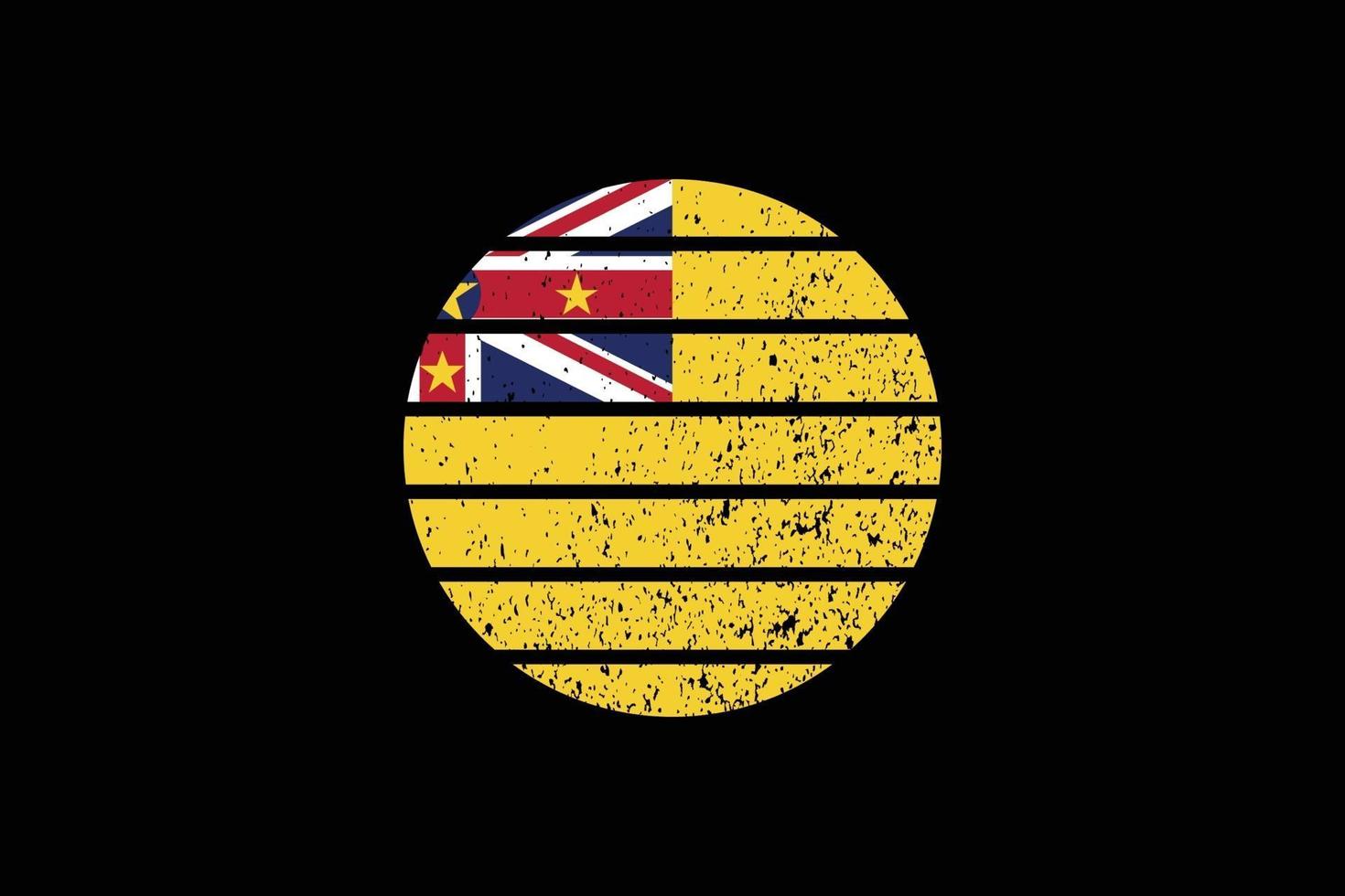 Grunge Style Flag of the Niue. Vector illustration.