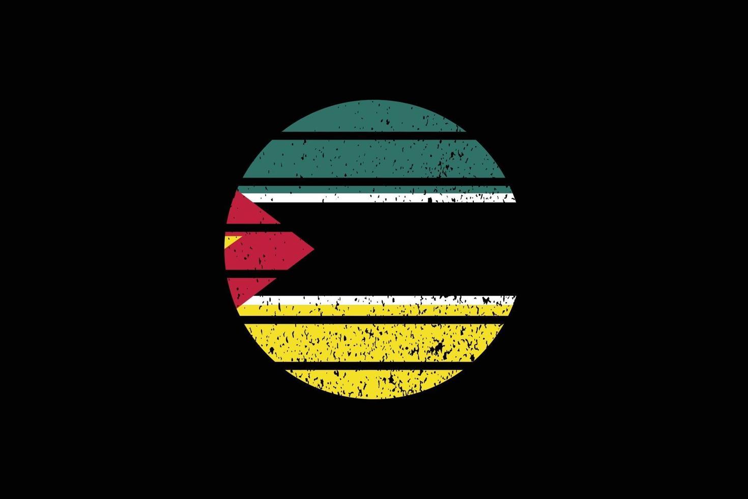 Grunge Style Flag of the Mozambique. Vector illustration.