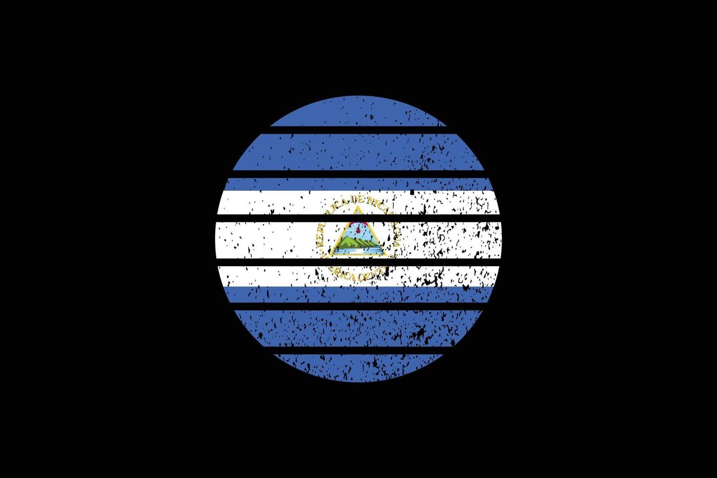 Grunge Style Flag of the Nicaragua. Vector illustration.