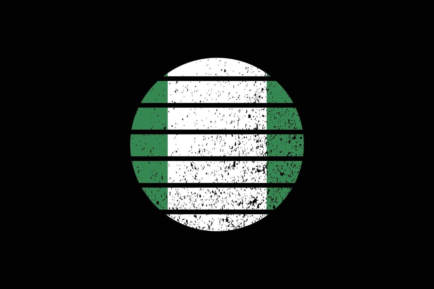 Grunge Style Flag of the Nigeria. Vector illustration.