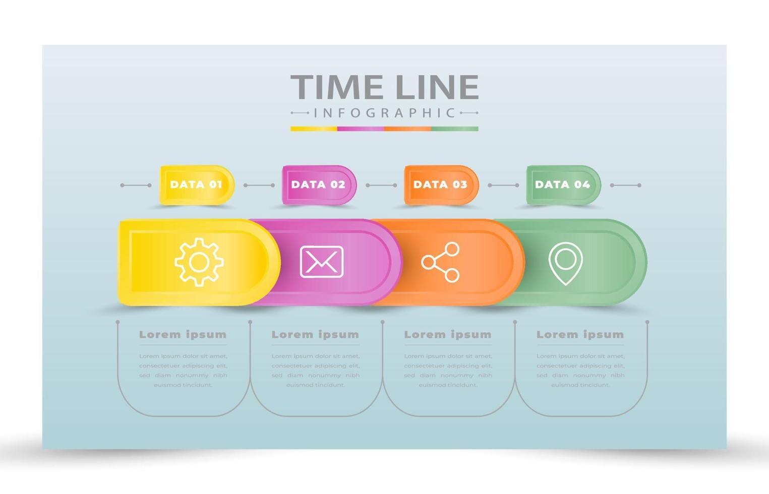 ilustración vectorial diseño realista línea de tiempo infografía vector