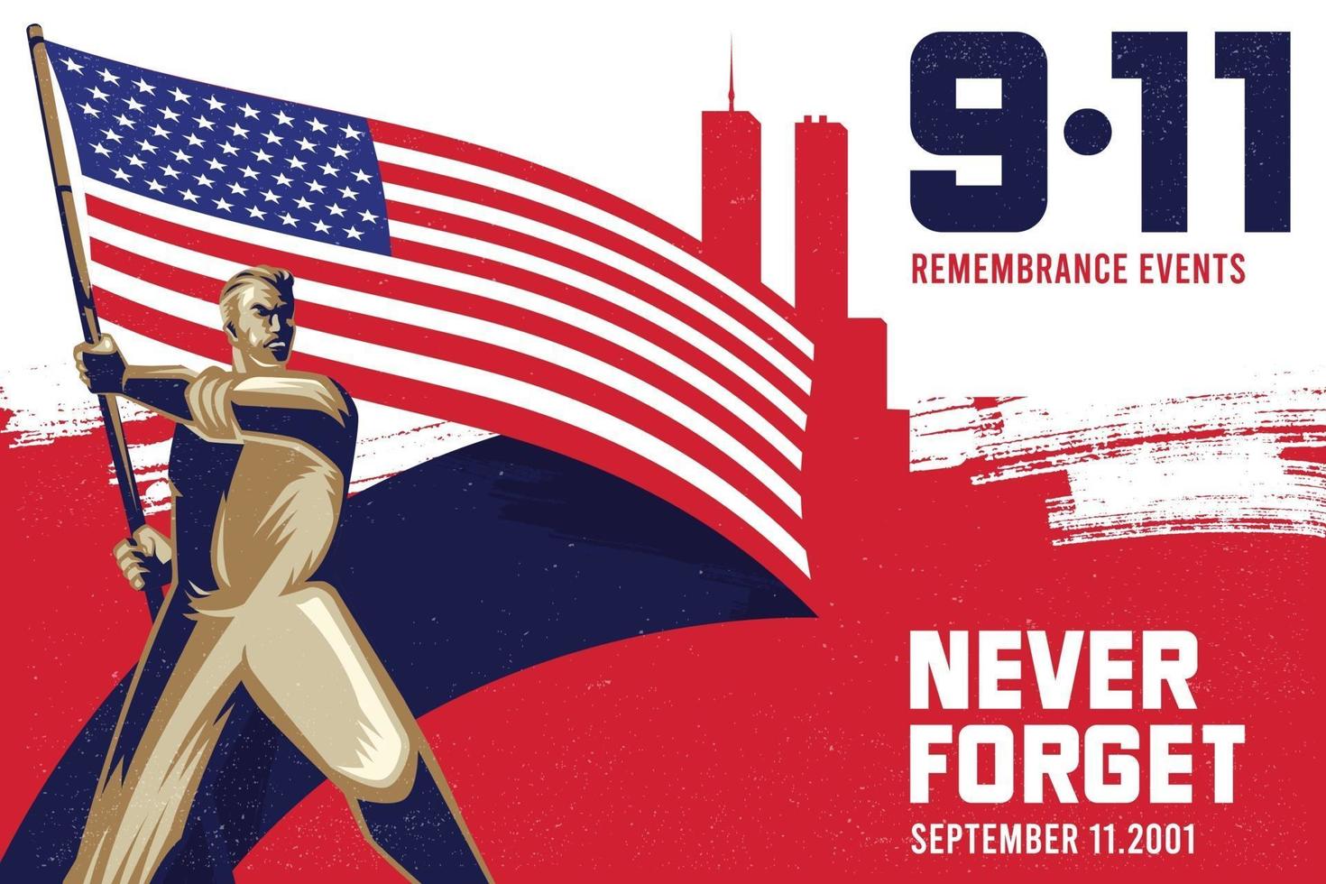 ilustración de fondo del día del patriota de la bandera americana 9.11 vector