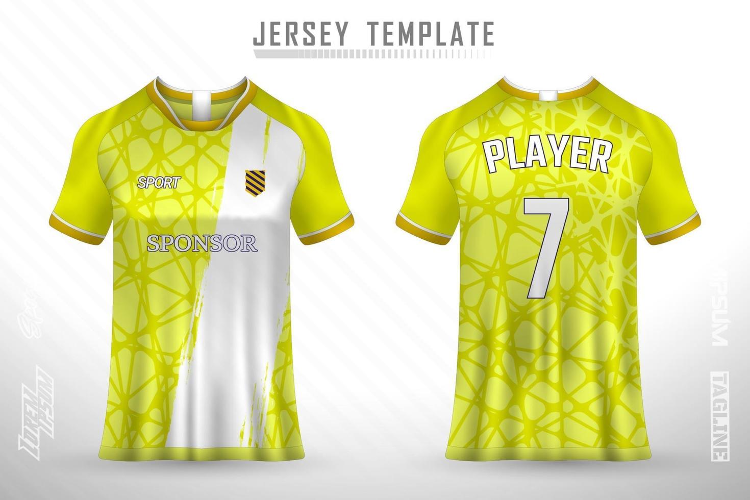 Soccer jersey and t-shirt mockup vector design template